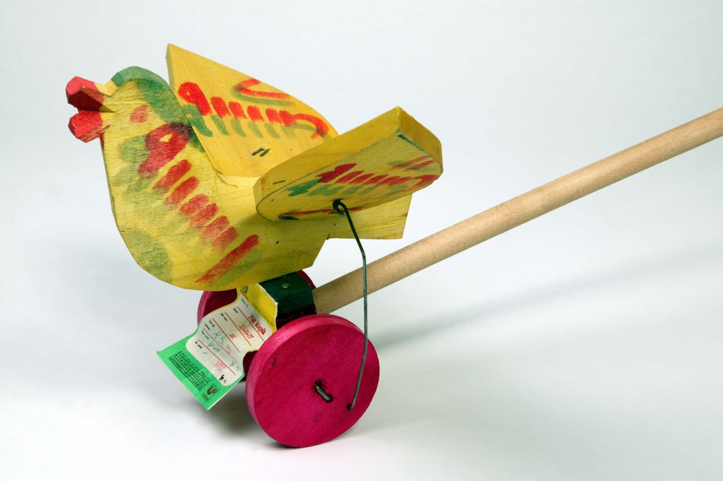 Detail of Push along bird by Milenium