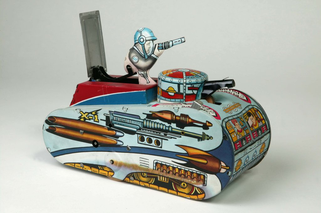 Detail of Clockwork space tank by Louis Marx & Co. Ltd