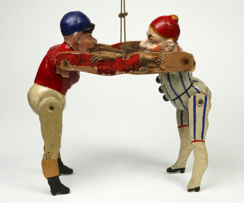 Detail of Wrestling dancing dolls by Unknown