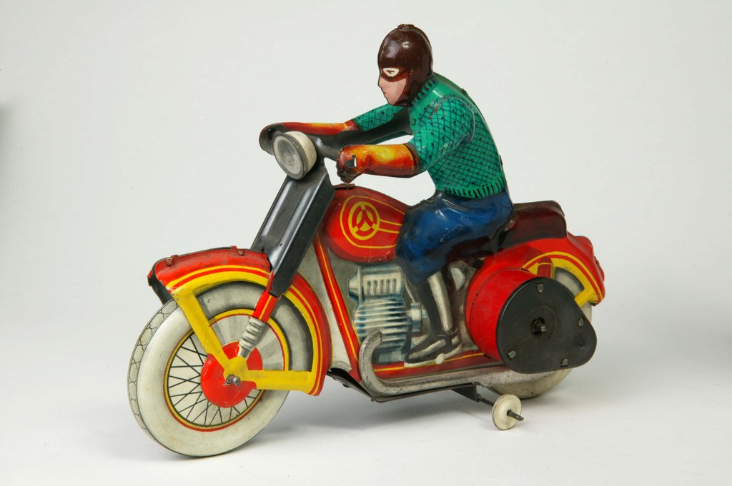 Detail of Clockwork toy motorcycle by Unknown