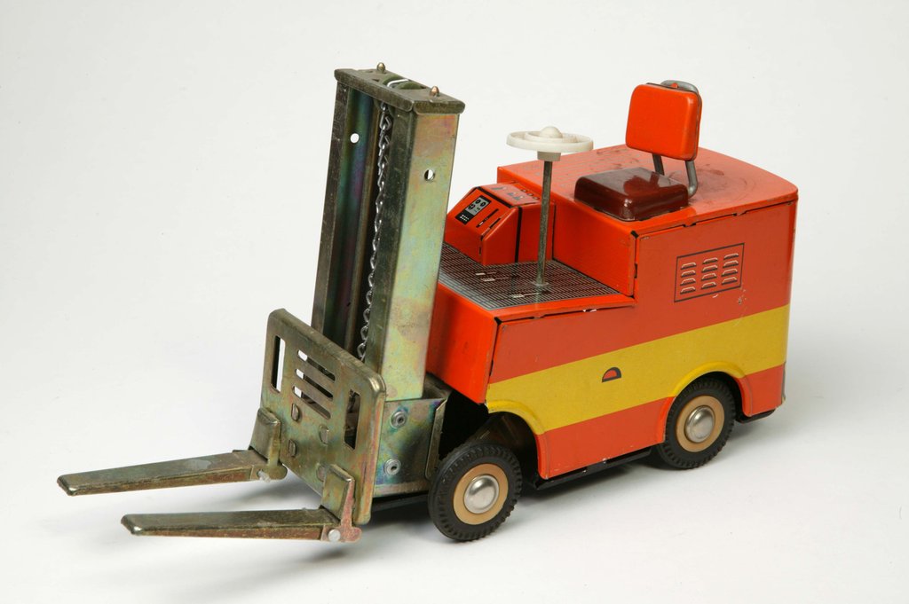 Detail of Clockwork toy fork lift truck by Unknown