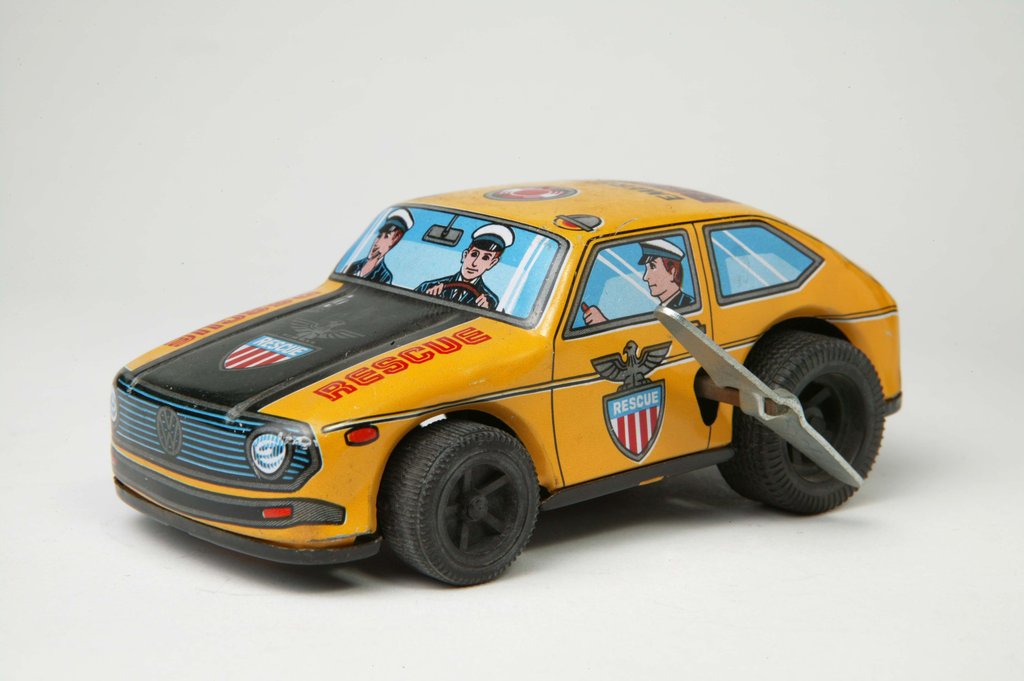Detail of Clockwork toy emergency rescue car by Yoneya Toys Co. Ltd