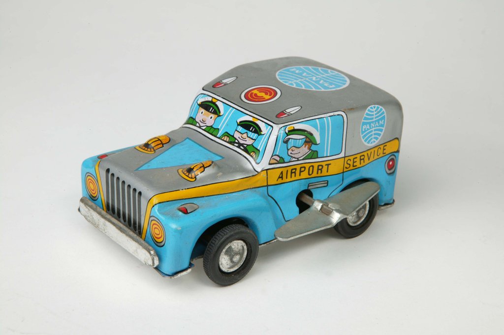 Detail of Clockwork toy Pan Am Airport service car by Unknown