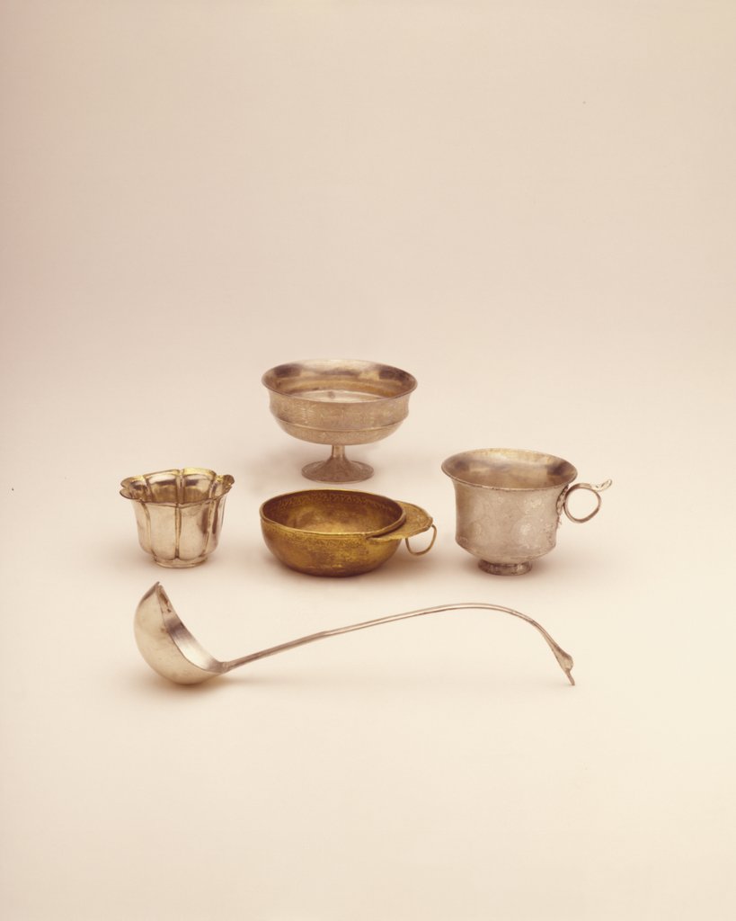 Detail of Four Wine Cups and Ladle by Unknown