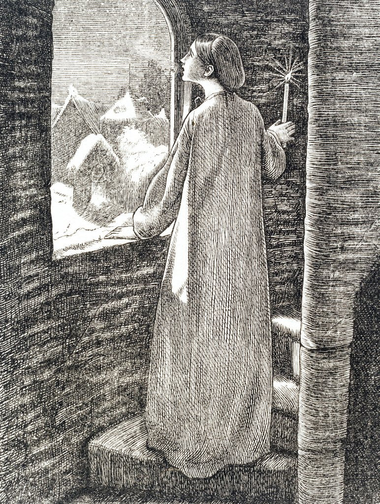 Detail of Illustration to St Agnes Eve by Sir John Everett Millais