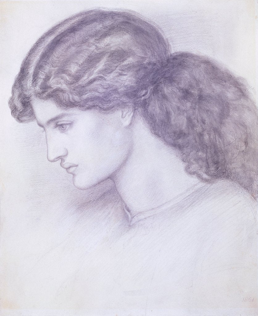 Detail of Profile of the Head of a Woman by Dante Gabriel Rossetti