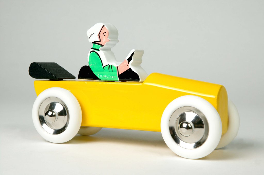 Detail of Model racing car with driver by Vilac
