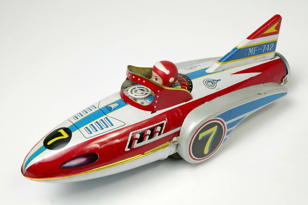 Detail of Mechanical toy speed boat by Unknown