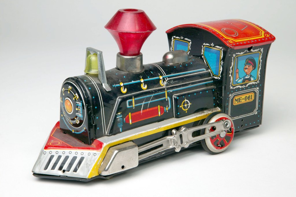 Detail of Mechanical toy train engine by Unknown