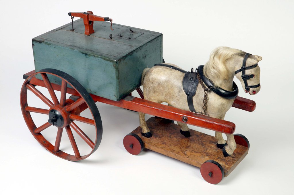 Detail of Toy horse and cart by Unknown