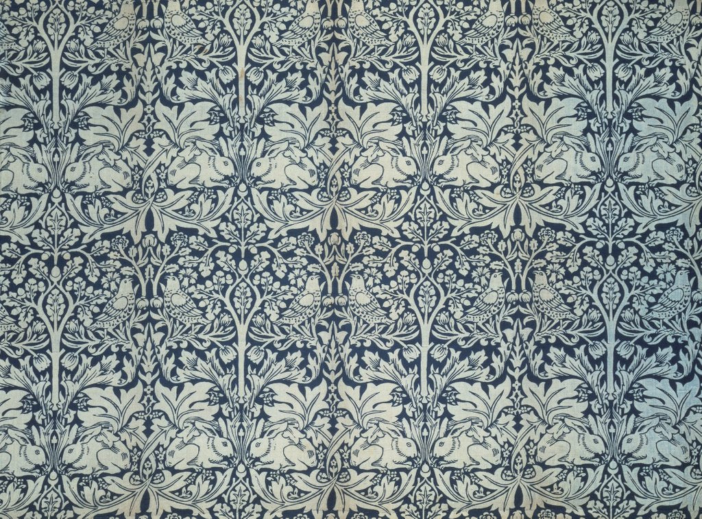 Detail of Brother Rabbit furnishing fabric by William Morris