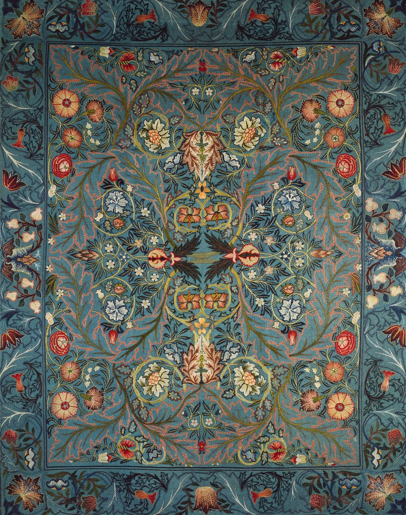 Detail of Acanthus bed cover by William Morris