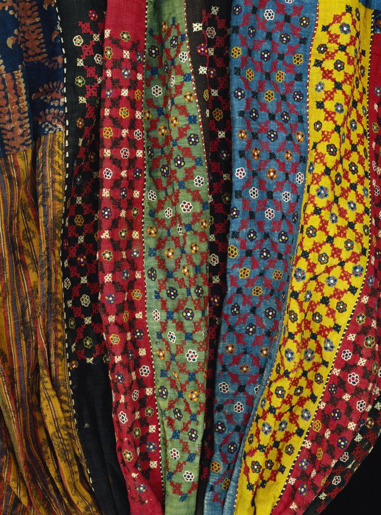 Detail of Colourful patchwork trousers of a Zoroastrian woman. Iran, late 19th century by Unknown