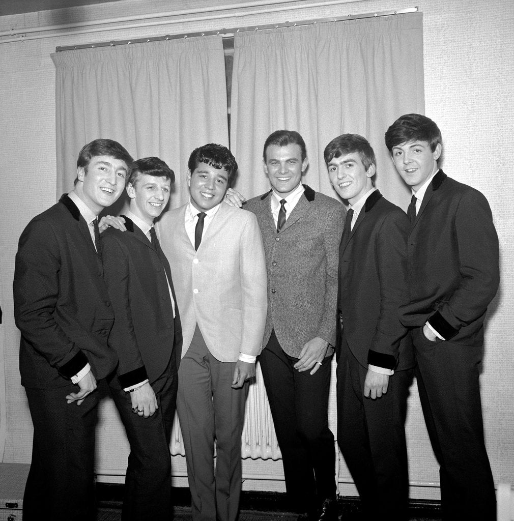 Detail of The Beatles with Chris Montez and Tommy Roe by Harry Hammond