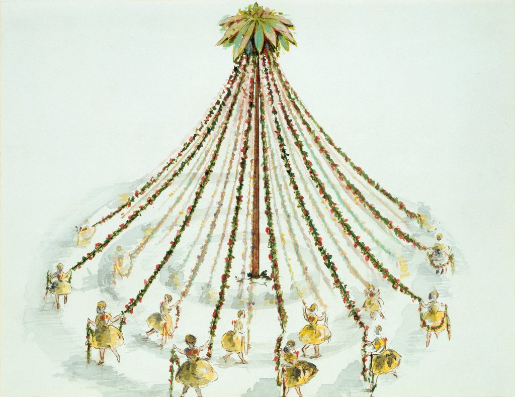 Detail of Design for a fairy maypole. England, mid-19th century by Unknown