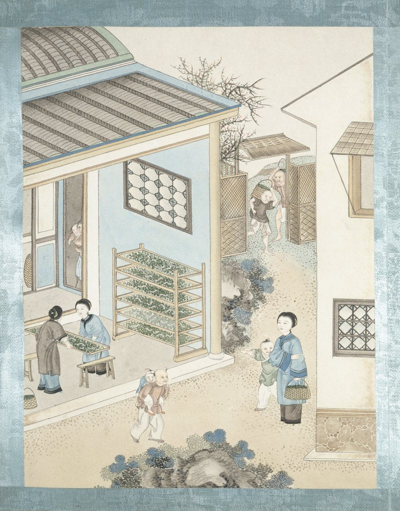 Detail of Feeding the silkworms warm by Jun Wu