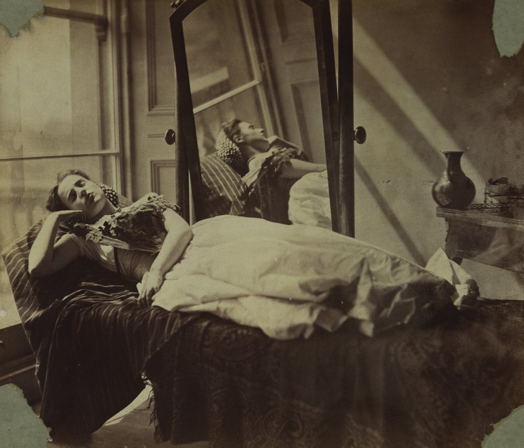 Detail of Clementina lying on a bed by Unknown