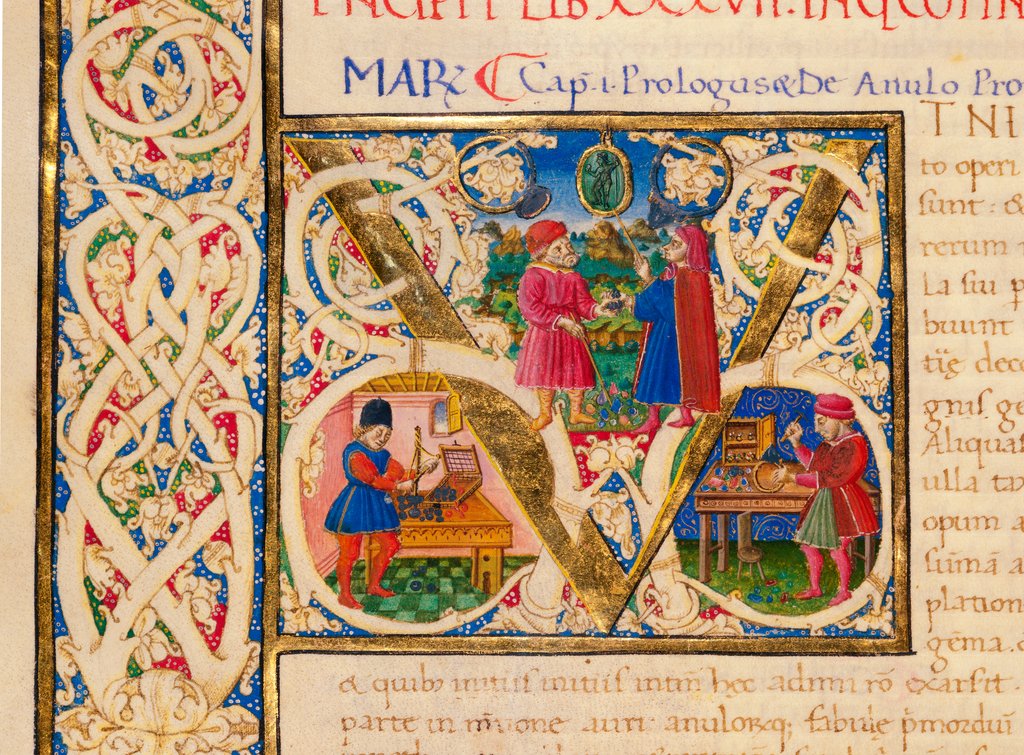 Detail of Initial V, from Pliny's Natural History. Italy, mid-15th century by Pliny the Elder