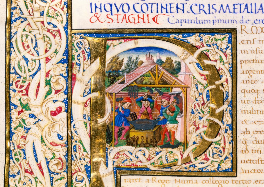 Detail of Initial P, from Pliny's Natural History. Italy, mid-15th century by Pliny the Elder