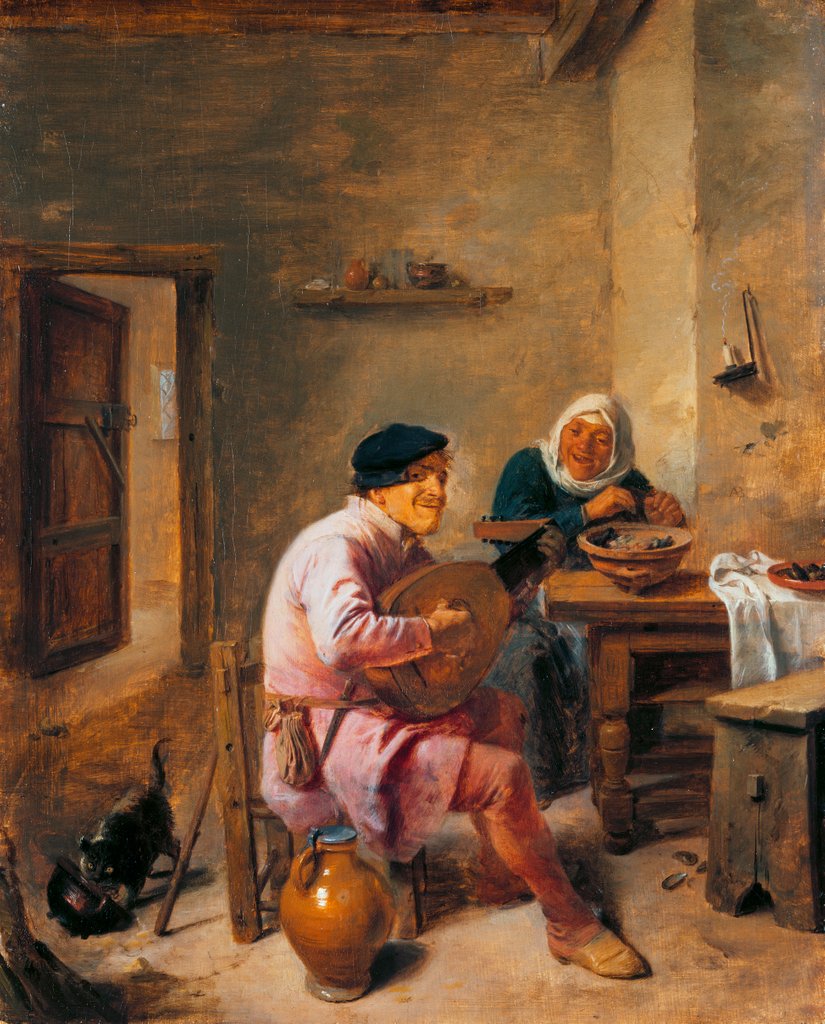 Detail of Interior of a Room with Figures by Adriaen Brouwer