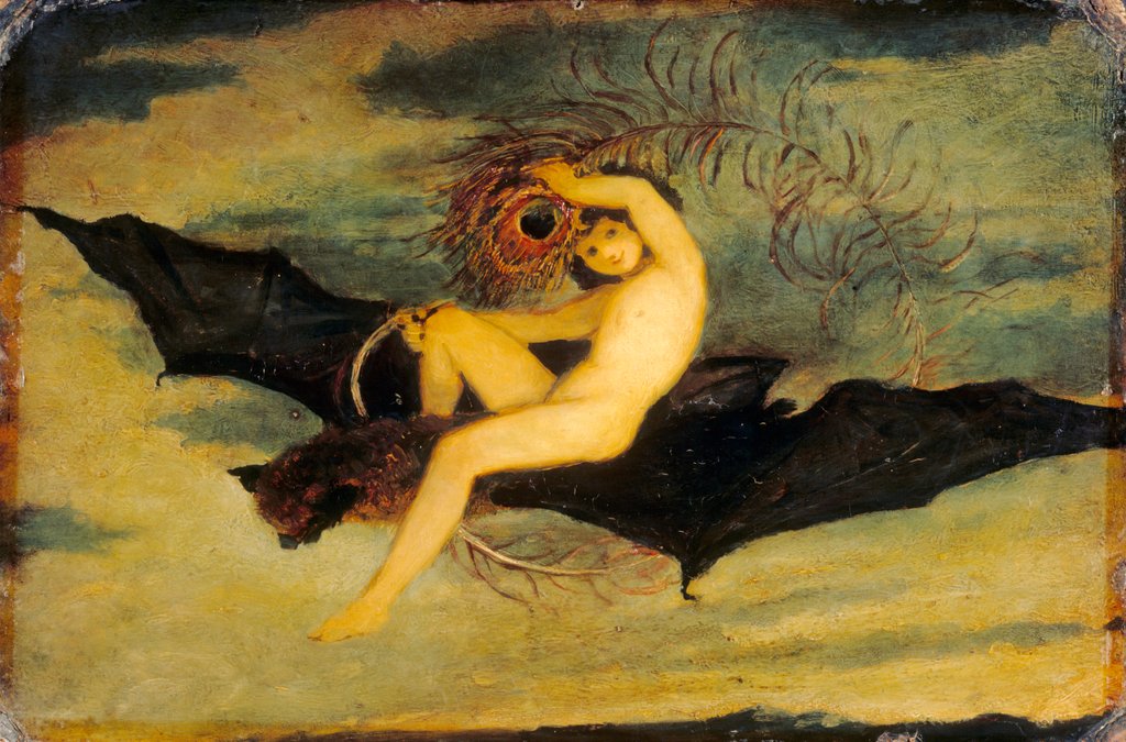 Detail of Oil painting of Ariel by Joseph Severn