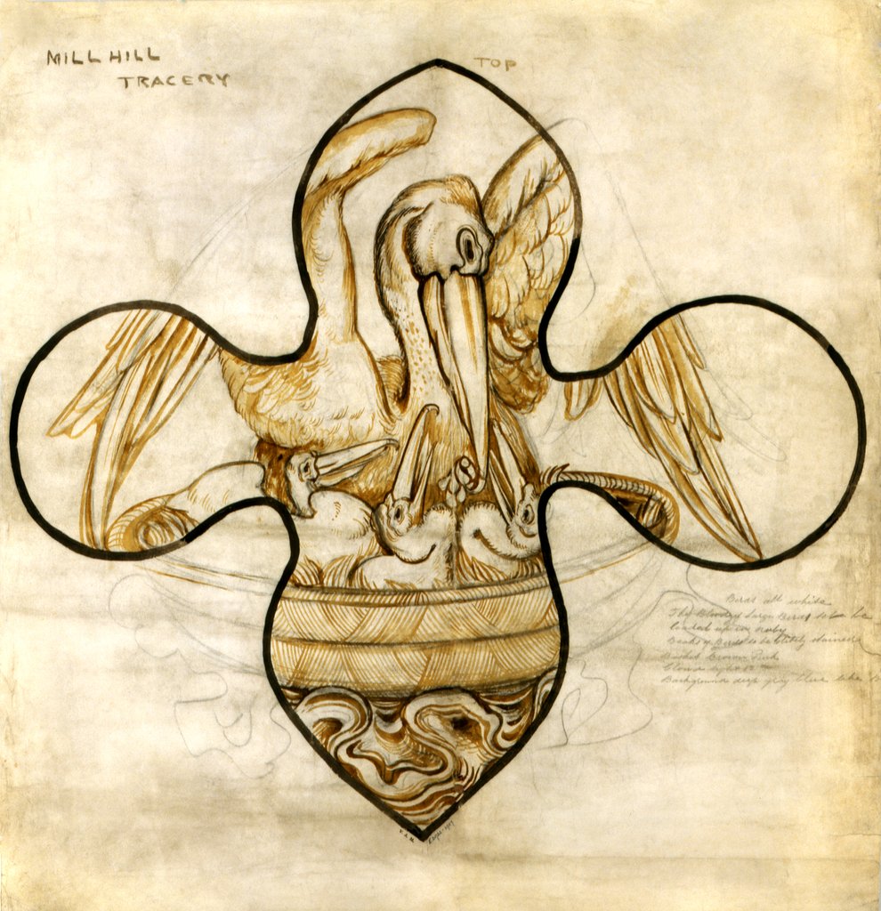Detail of The Pelican in her Piety by Philip Speakman Webb