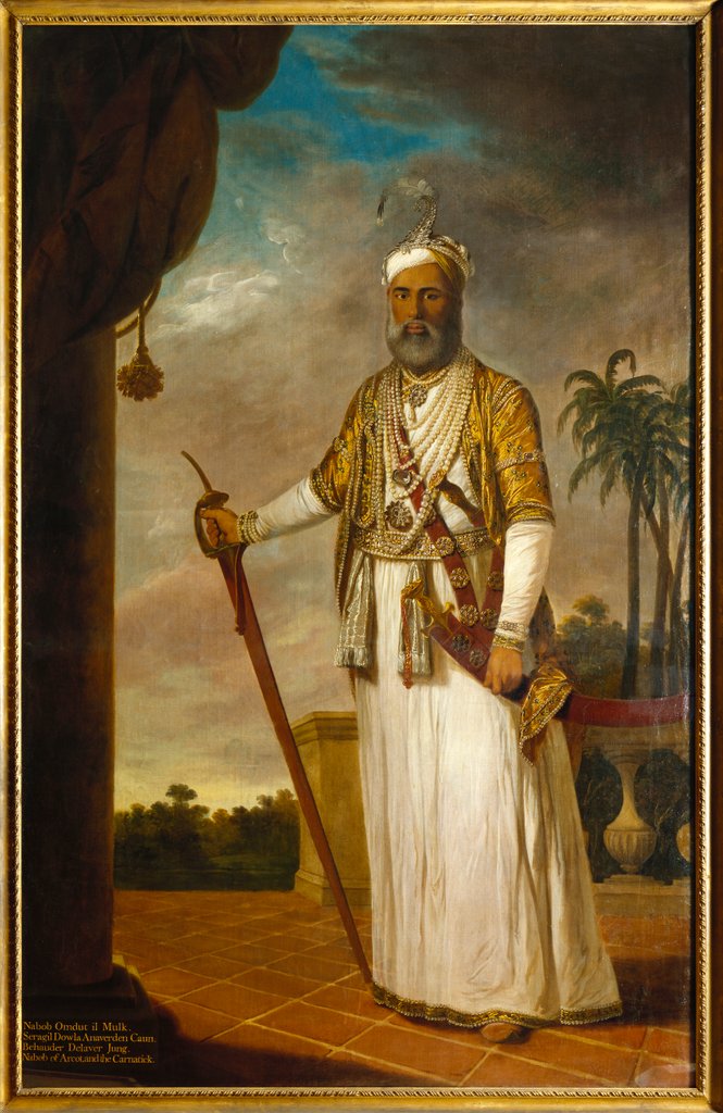 Detail of The Nawab of Arcot and the Carnatic by Tilly Kettle