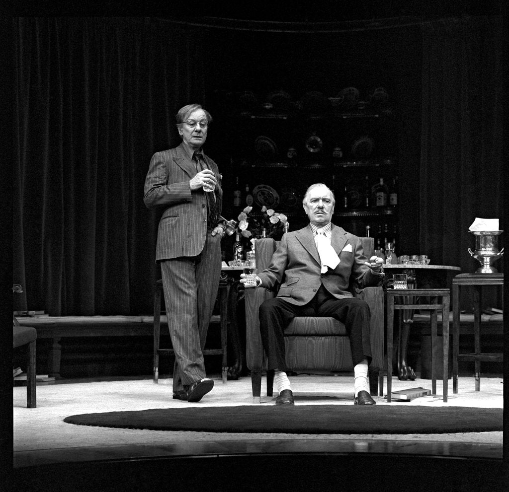 Detail of John Gielgud and Ralph Richardson in Harold Pinter's No Man's Land at Old Vic Theatre by Anthony Crickmay