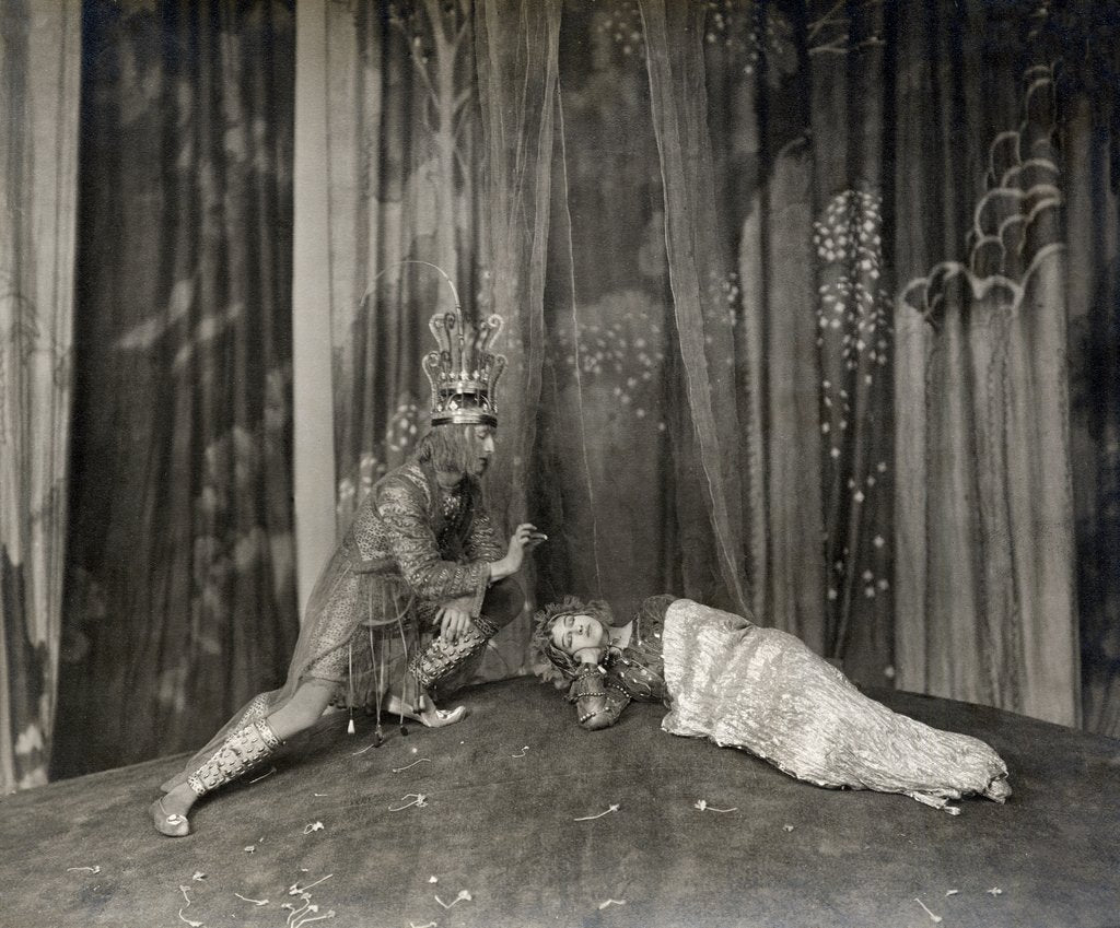 Detail of Dennis Neilson-Terry and Christine Silver in William Shakespeare's A Midsummer Night's Dream at The Savoy by unknown