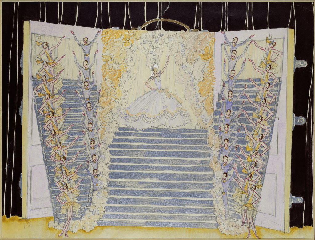 Detail of Set design for Mistinguett, a revue at The Folies Bergeres. France, early 20th century by unknown
