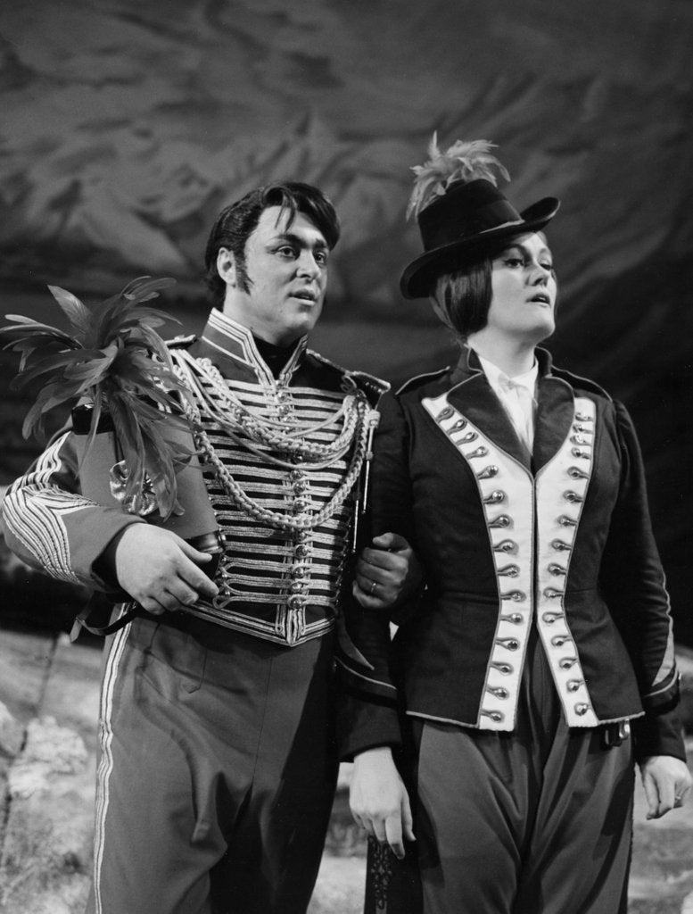Detail of Joan Sutherland and Luciano Pavarotti in Donizetti's La Fille du Regiment at the Royal Opera House by Houston Rogers