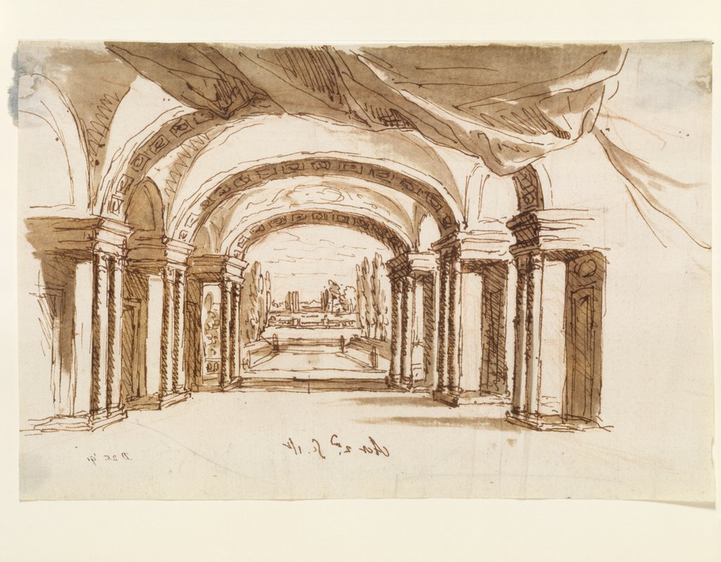 Detail of Set Design for Arsinoe by James Thornhill