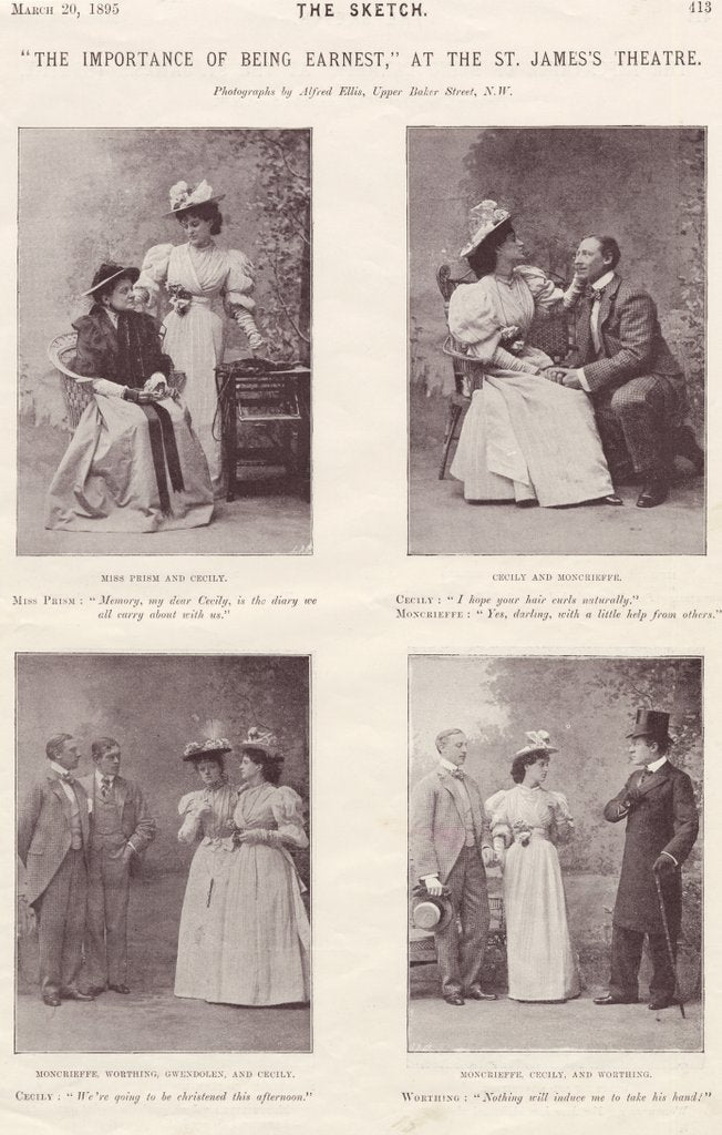 Detail of Scenes from Oscar Wilde's The Importance of Being Earnest by unknown
