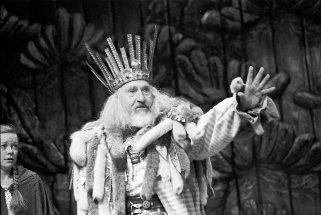 Detail of Nigel Hawthorne in William Shakespeare's King Lear at Barbican Theatre by Graham Brandon