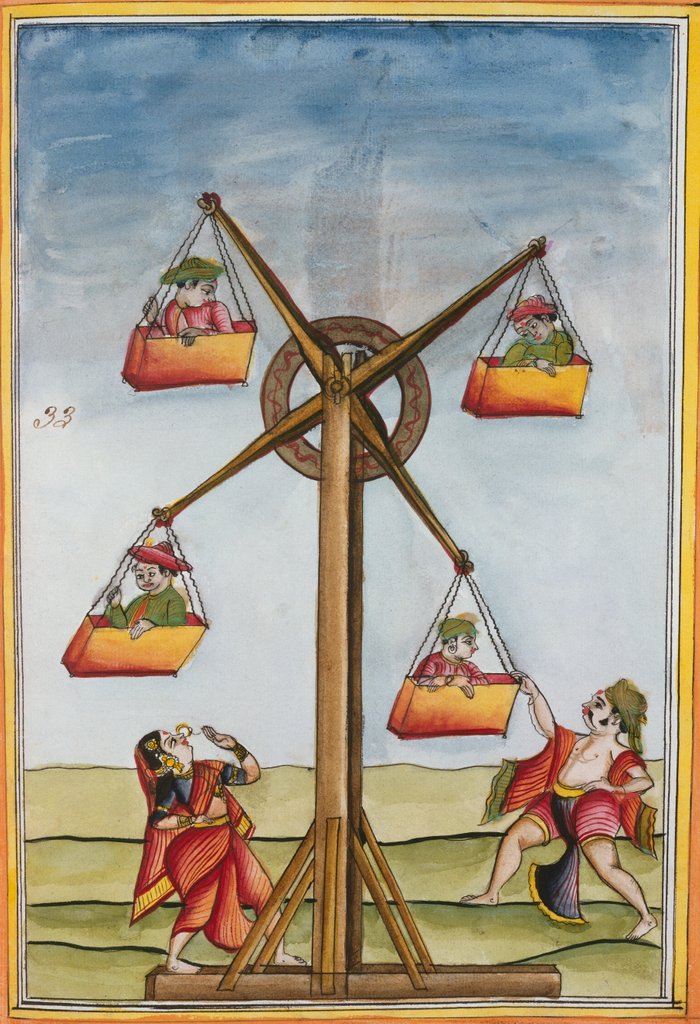 Detail of Family on a ferris-wheel. Madras, India, late 18th century by Unknown