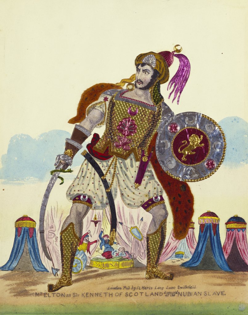 Detail of Mr. Elton as Sir Kenneth of Scotland disguised as a Nubian slave. London, England, 19th Century by Unknown