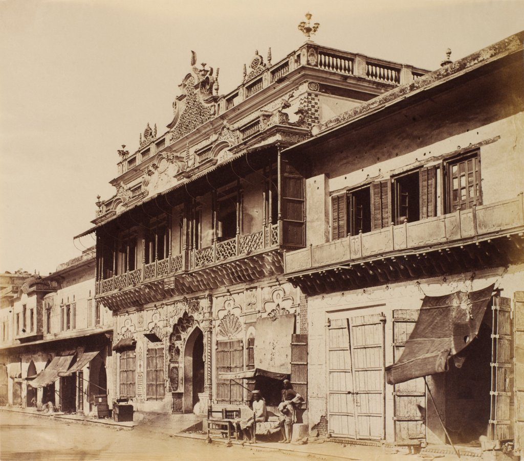 Detail of Chandni Chowk market in Old Delhi by Felice Beato
