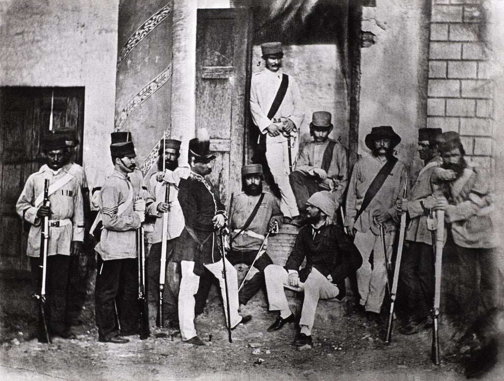 Detail of British Army group by Felice Beato