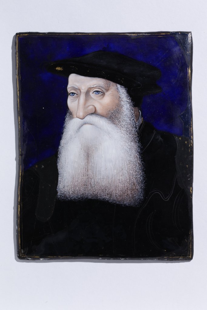 Detail of Old Man. Limoges, France, date unknown by Leonard Limosin