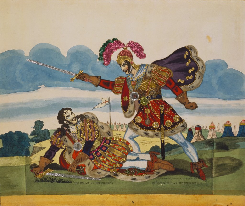 Detail of Costume design for Edmund Kean as Richard III at the Theatre Royal. London, England, 1821 by Anonymous