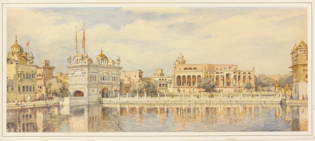 Detail of Tank & Marble Causeway the Sikh Temple Amritsar. William Carpenter. Amritsar, India, c.1854 by William Carpenter