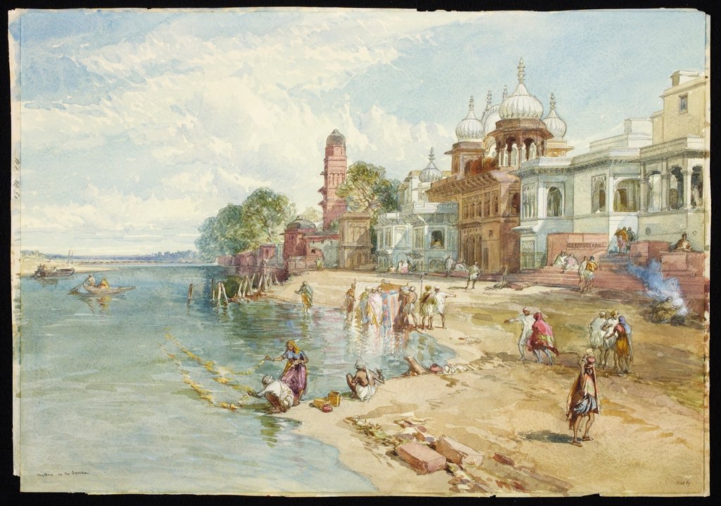 Detail of Muttra on the Jumna by William Simpson