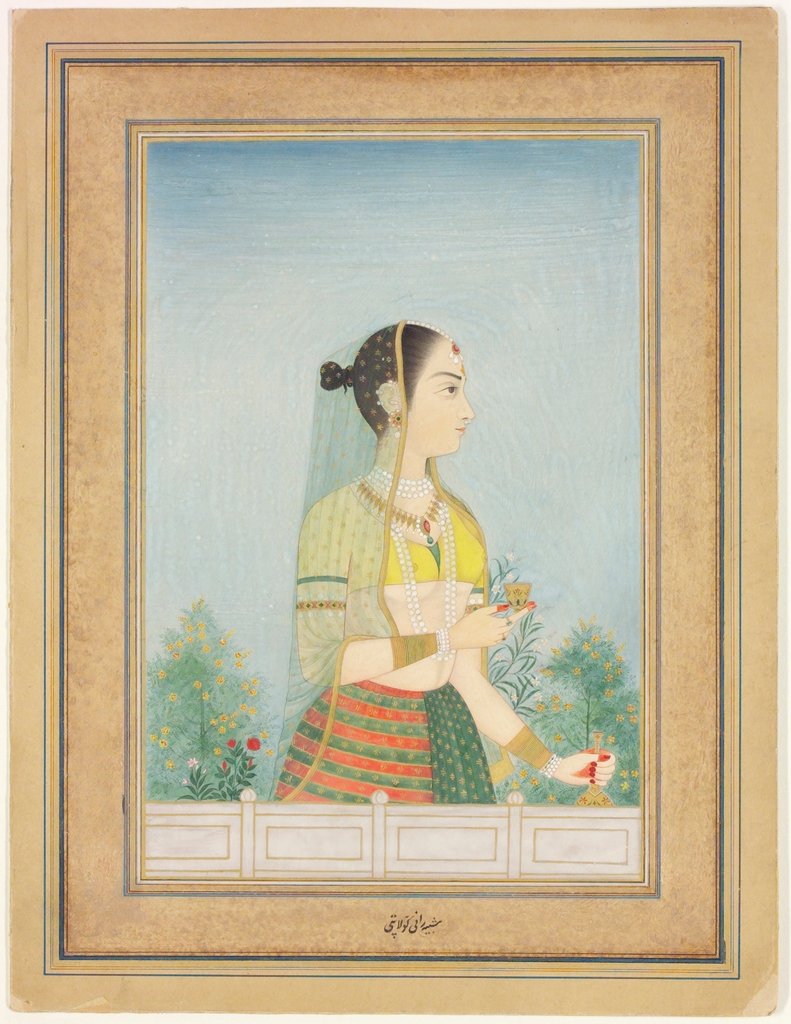 Detail of Rani Golapati. Jaipur, India, 19th century by Unknown