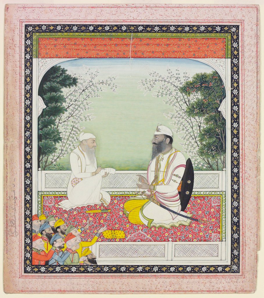 Detail of Lehna Singh Majithia receiving petitions. Punjab, India, 19th century by Unknown