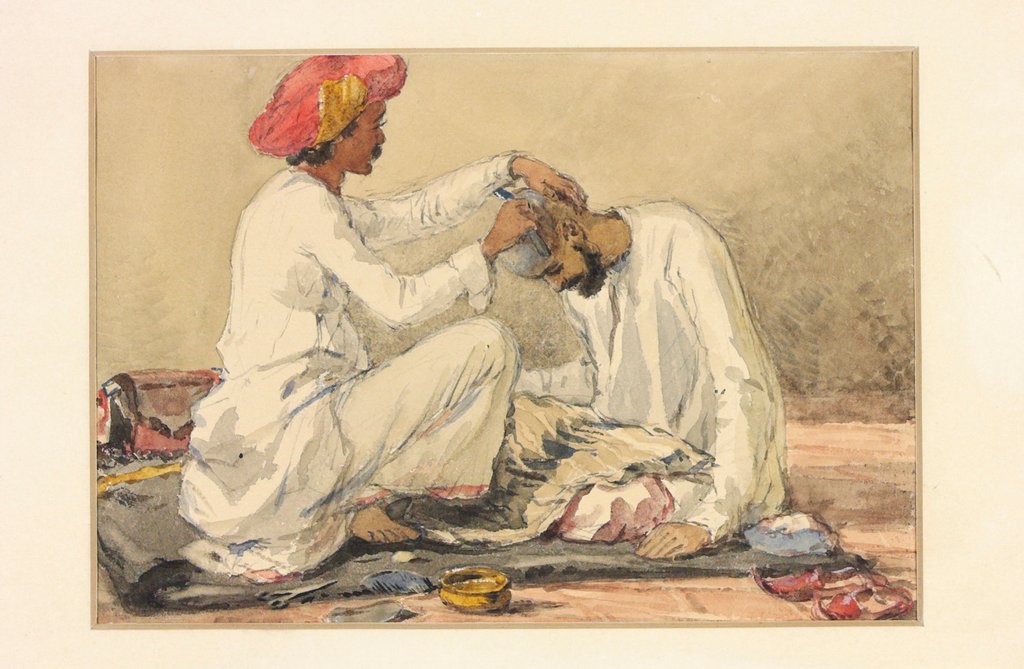 Detail of A muslim having his head shaved by William Carpenter