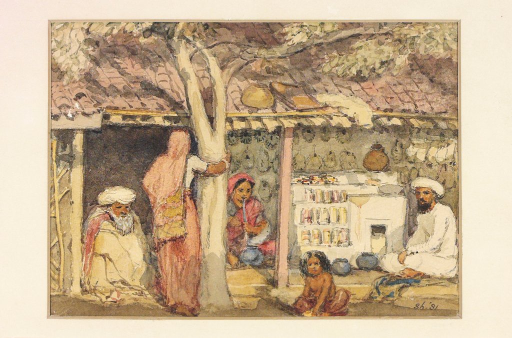 Detail of A bangle-seller in his shop by William Carpenter