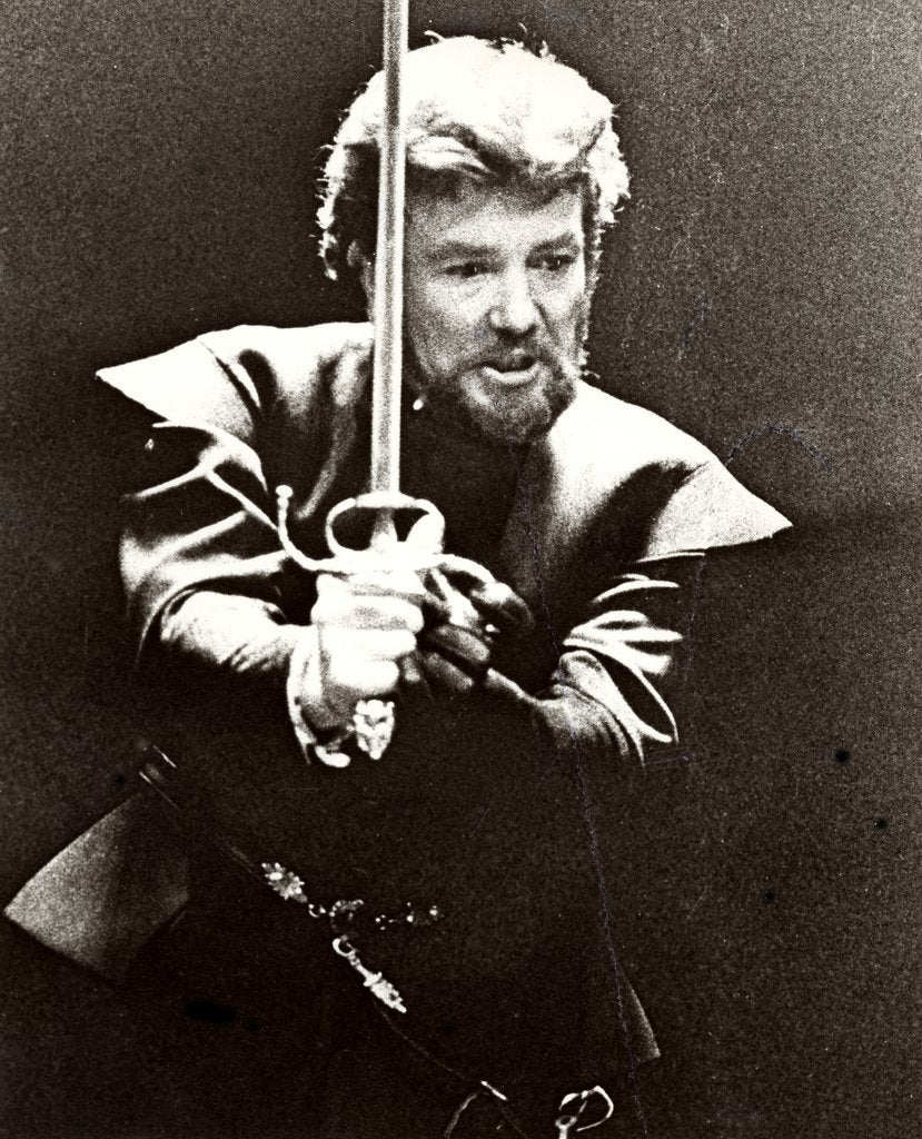 Detail of Albert Finney in William Shakespeare's Hamlet at the National Theatre by Anthony Crickmay