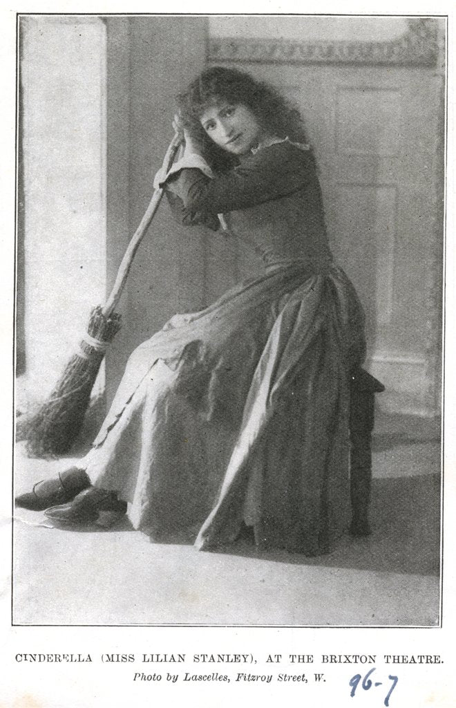 Detail of Lillian Stanley in Cinderella at the Brixton Theatre by Lascelles