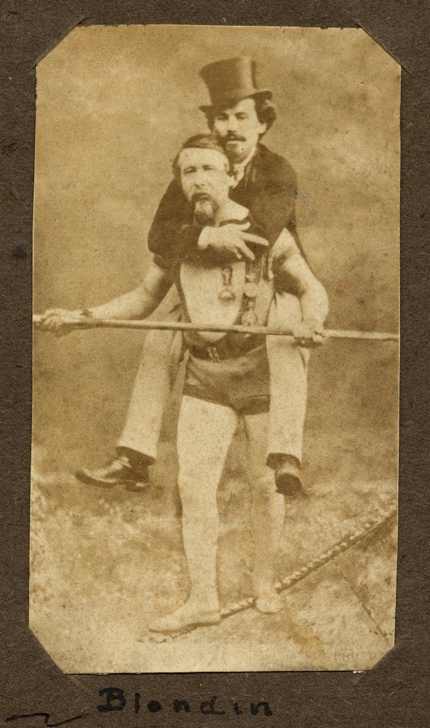 Detail of Charles Blondin carrying Mrs Blondin by Anonymous