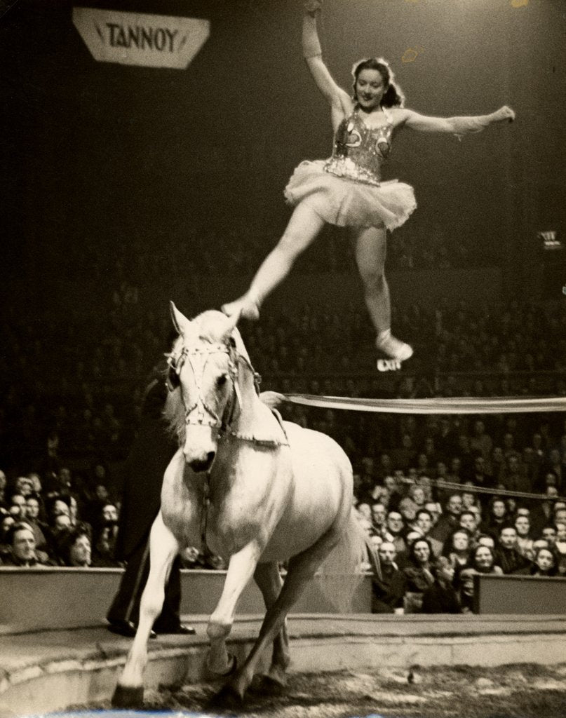 Detail of Florence Stephenson in Bertram Mills' Circus by Baron Nicholas de Racozcy